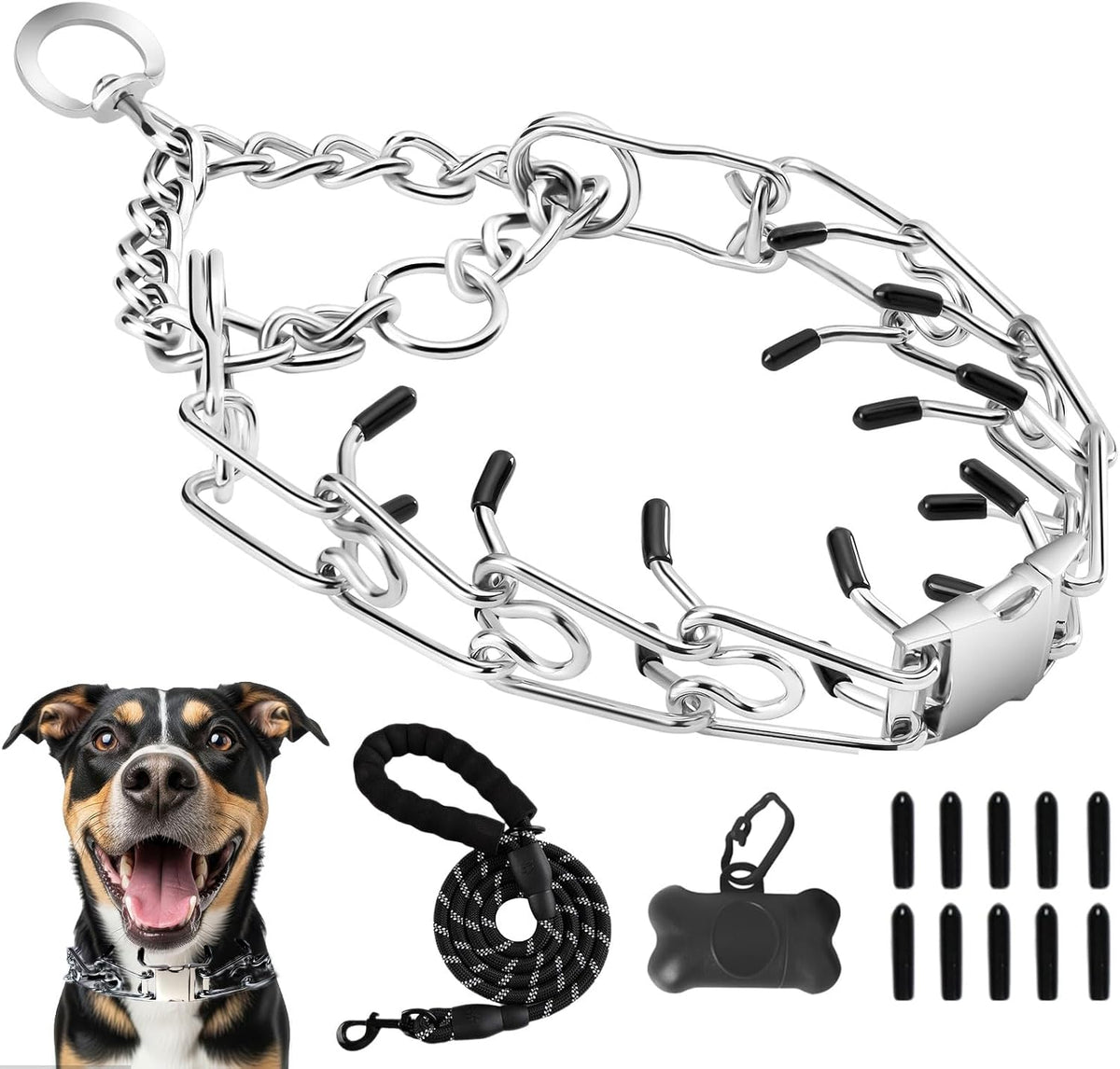 Pinch Collar for Dogs,Adjustable Dog Training Collar for Small Medium Large Dogs with Quick Release Buckle, No Pull Dog Collar Prong(S,10"-13") - Image 11