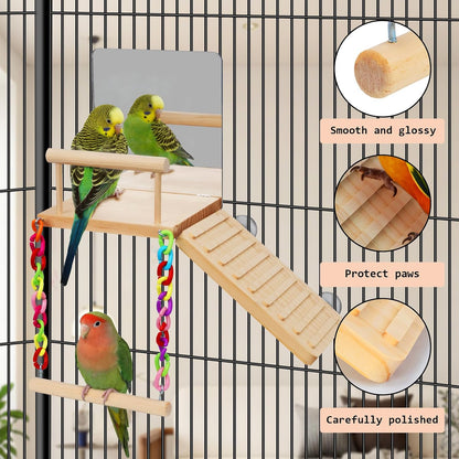 ZooVibe multi-functional exercise gym stand for lovebirds and parakeets.