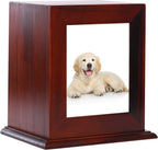 Pet Wood Memorial Urn for Ashes,Photo Frame Keepsake Box for Cats Dogs,Funerary Caskets Supplies Burly Wood Cremation Urns with Acrylic Glass Photo Protector for Pet Lovers - Image 10