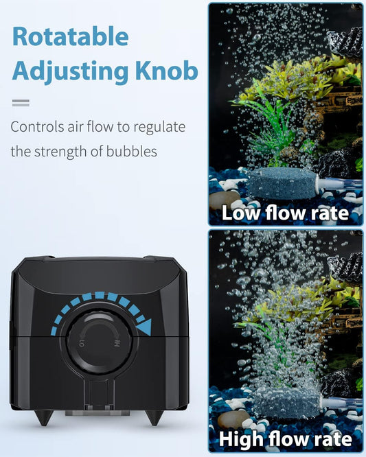 Uniclife fish tank aerator with adjustable airflow knob