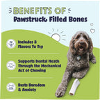 Three pack of Pawstruck stuffed femur dog chews