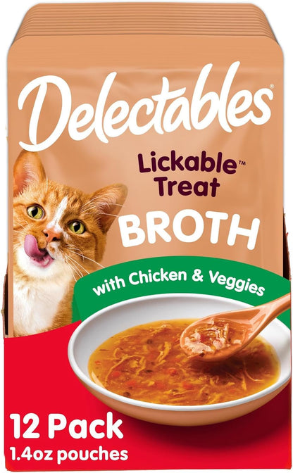 Delectables Lickable Treat Savory Broth Senior 10+ Wet Cat Treats with Real Chicken & Tuna, Food Topper, Hydrating, Grain-Free, No Fillers, No By-Product, No Added Preservatives, 1.4oz Pouch, 12ct - Image 12