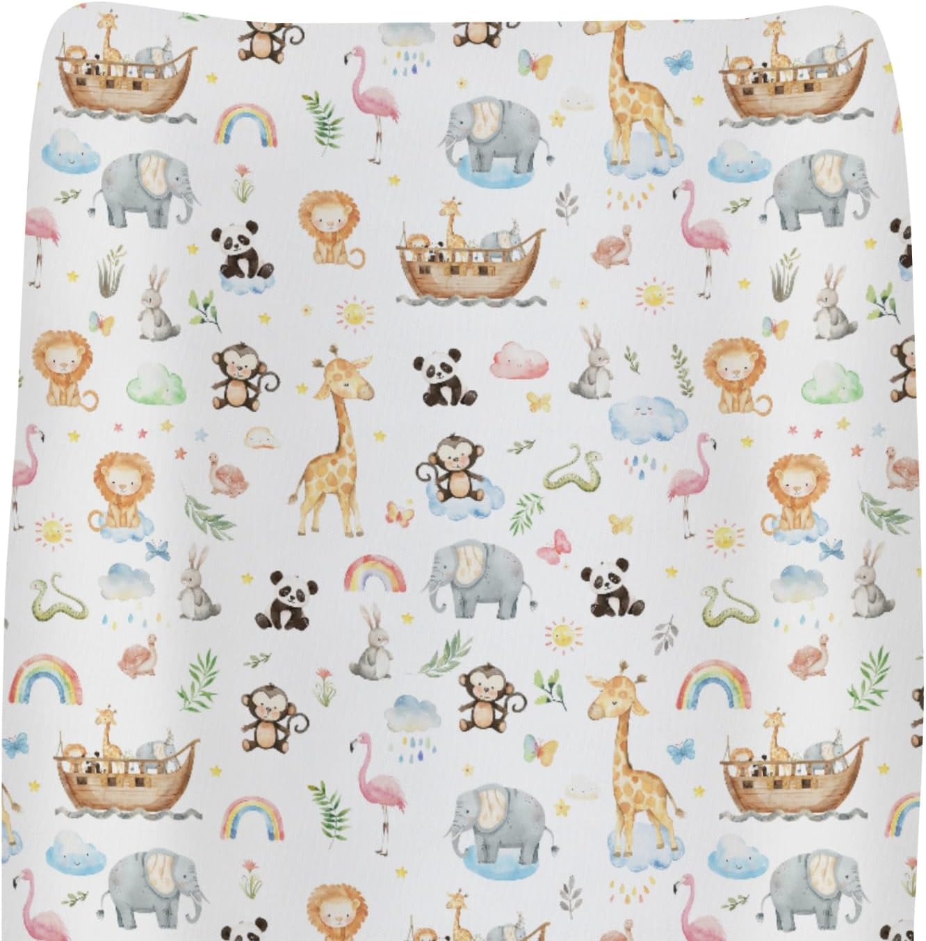 Hwmmbh safari animals changing pad cover front view