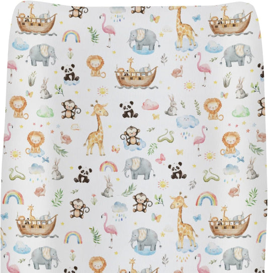 Hwmmbh safari animals changing pad cover front view