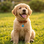 Compact lightweight metal tracking bells attached to a standard pet collar loop.
