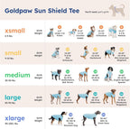 Back view of Pebble Grey Gold Paw dog sun shirt