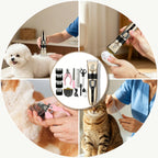 Dog Clippers for Grooming, Dog Grooming Kit with 2 Blades, Nail Clippers Set, 4 Limit Comb, Rechargeable Cordless Electric Quiet Hair Clipper Set for Dogs Cats Pets - Gold - Image 9