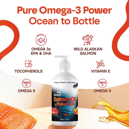 Pet Honesty omega three supplement showing the rear label with active ingredients and directions.