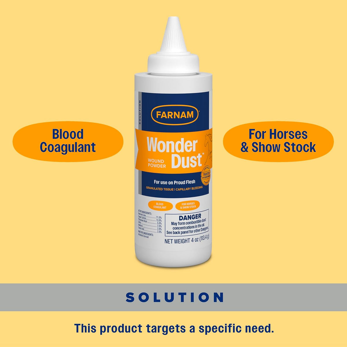 Farnam livestock wound care powder in stable setting