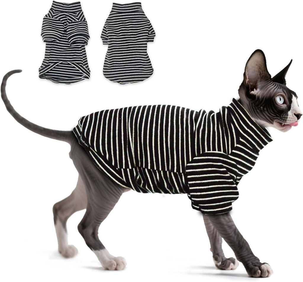 Flat lay of pink fleece Sphynx cat sweater