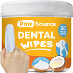 Dog & Cat Teeth Cleaning Wipes - Dental Finger Wipes for Cats & Dogs - Pet Toothbrush & Tooth Brushing Kit - Effective Teeth Cleaner (Unscented) - Image 1