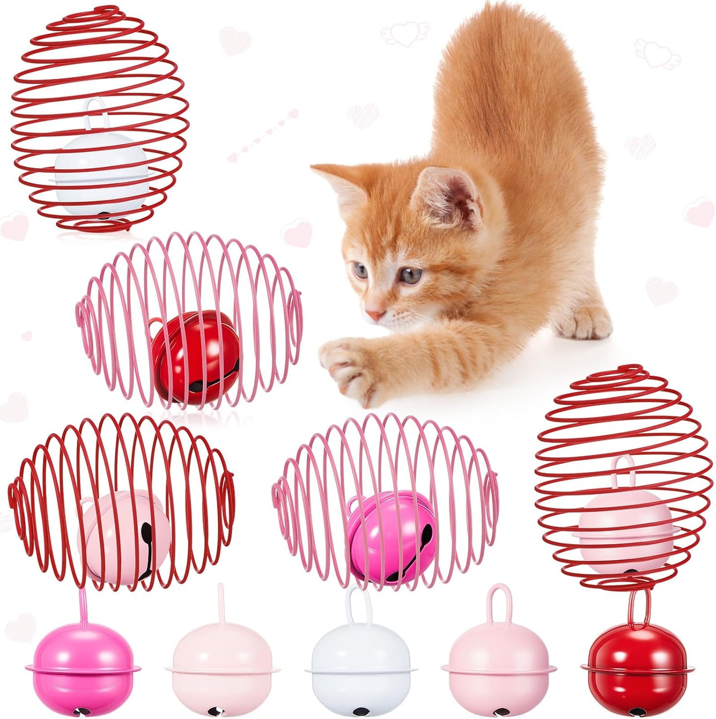 Jecery 5 Pcs Cat Spring Balls Toys Stretchable Rolling Balls Colorful Playful Coils Interactive Action Toy Caged Rats for Kitten Pet Supplies (Mouse,Multicolor) - Image 15