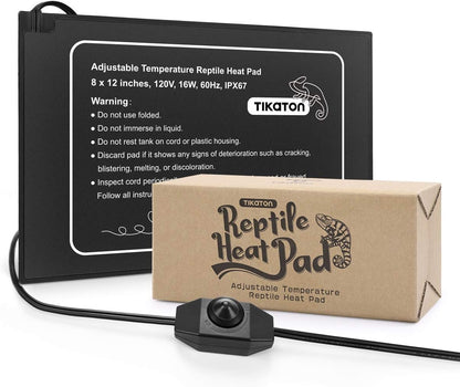 Tikaton Reptile Heat Pad - Adjustable Temperature Under Tank Heater for 10-20gal/30-40gal Tank, Terrarium Heat Mat for Turtle/Snake/Lizard/Frog/Spider/Plant Box - Image 9