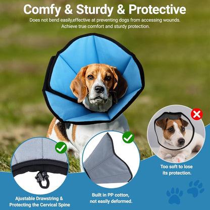 Dog Cone Collar for Dogs After Surgery Extra Long, Adjustable Comfy Dog Elizabethan Pet Collar Cone for Large Dogs Anti-Lick Protective Wound - Image 9