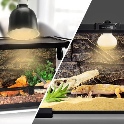 Four pack arrangement of the Lucky Herp incandescent basking lights for desert and tropical reptiles.