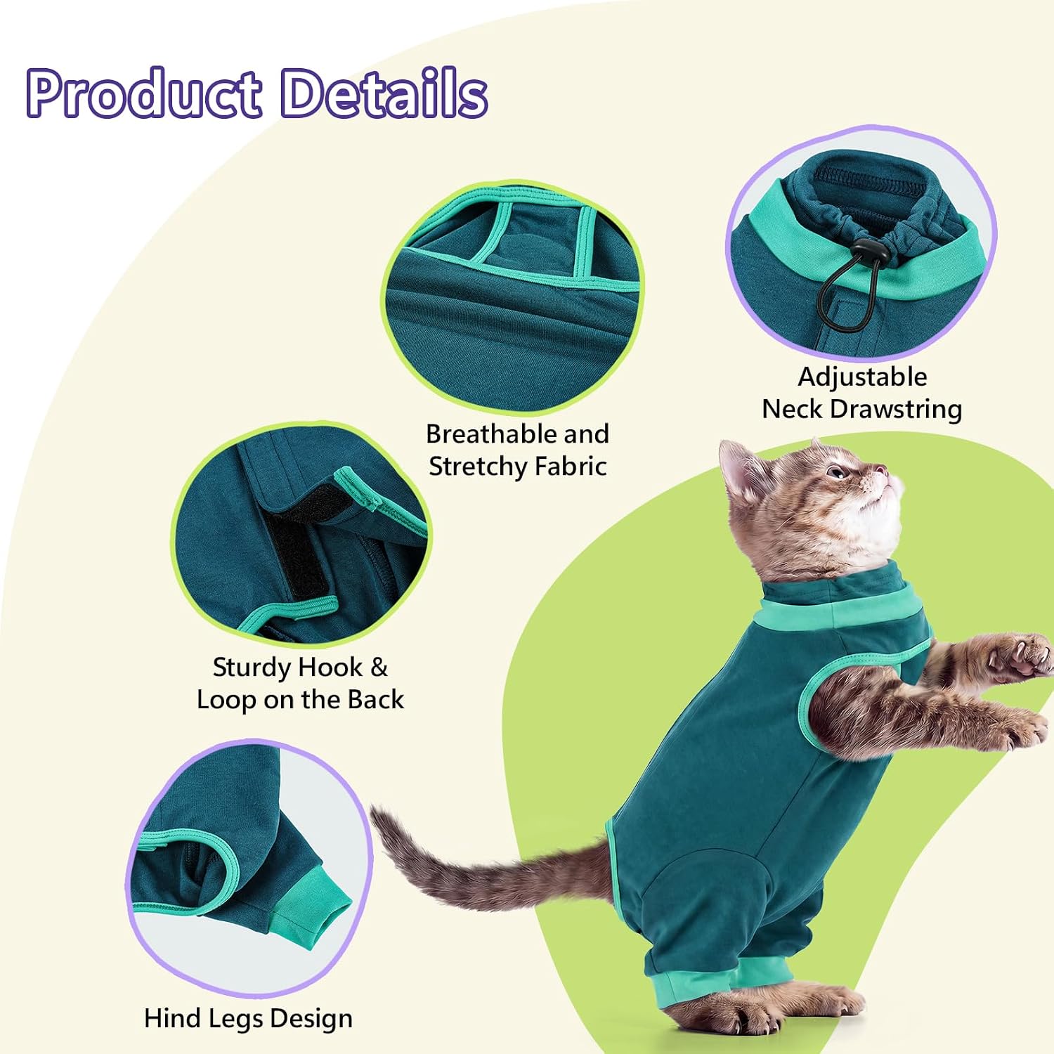 Brkurleg surgical onesie showing back hook-and-loop closure