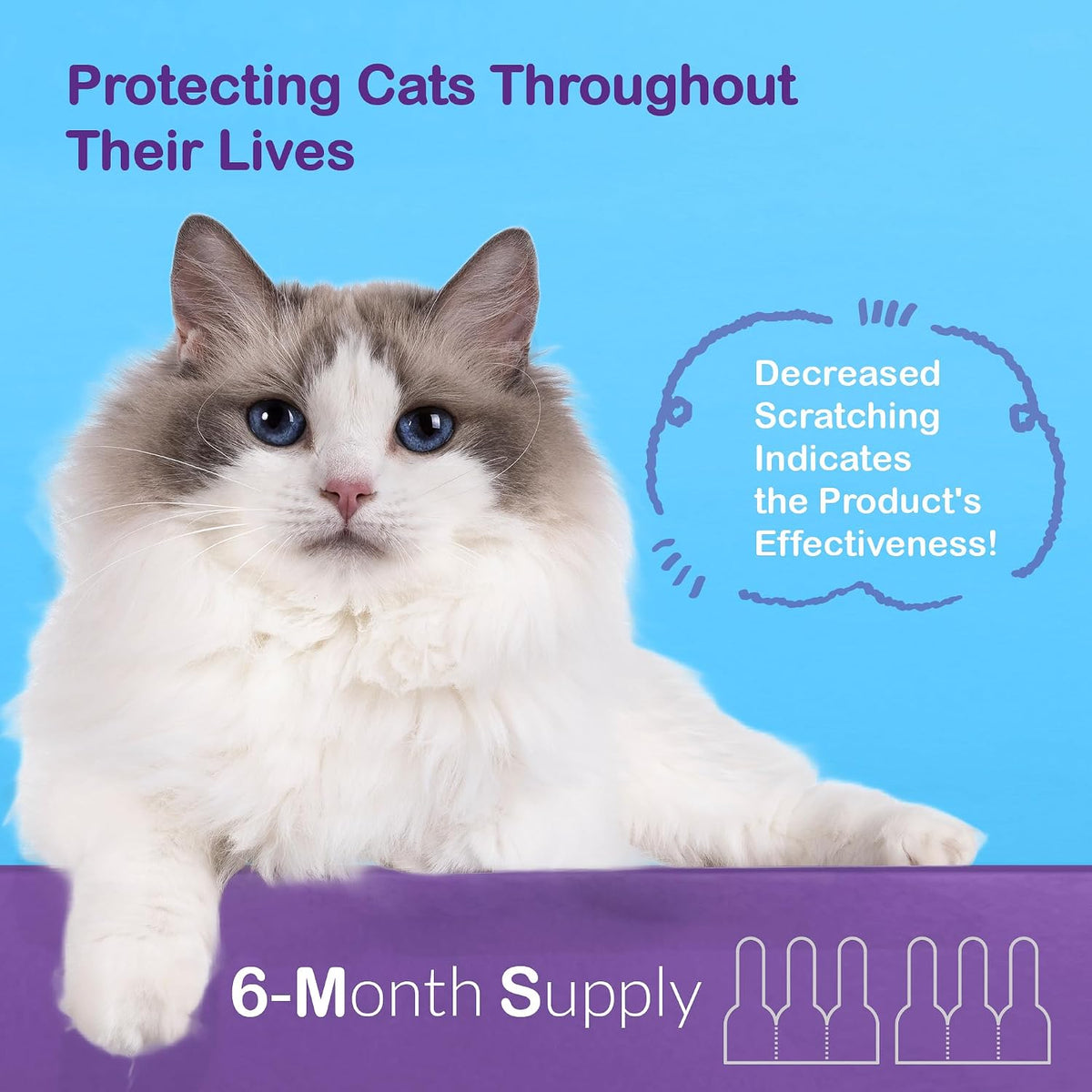 USA imported cat health protection topical solution side packaging