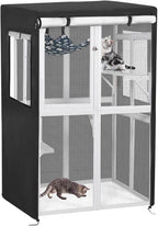 Durable multi level feline play space cover with sturdy double zippers