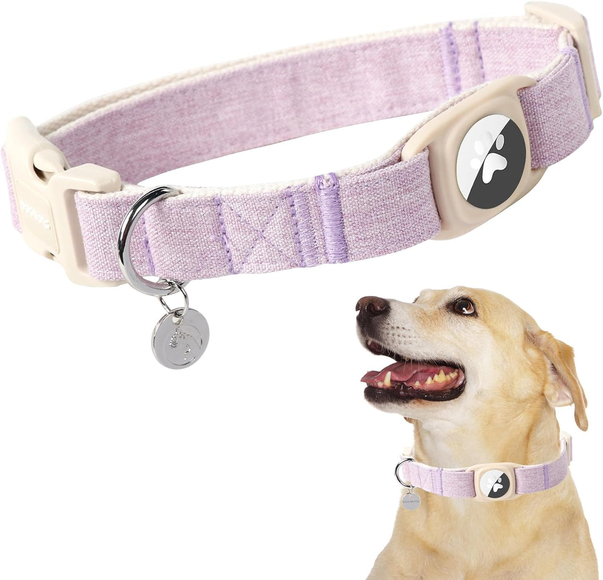 Dogwong small dog collar packaging showing size specifications.