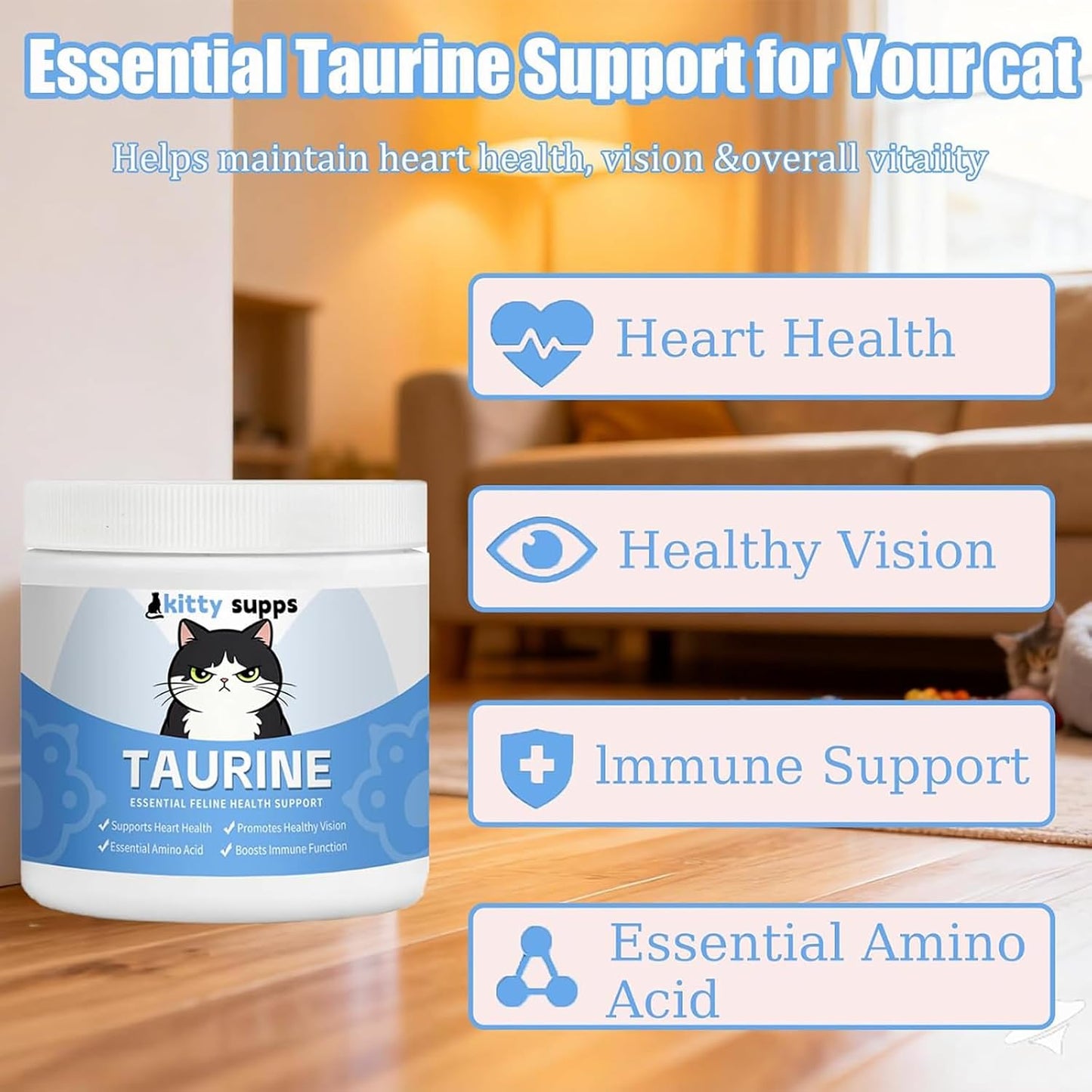 Kitty Supps 99.9 percent pure grain-free taurine daily pet wellness