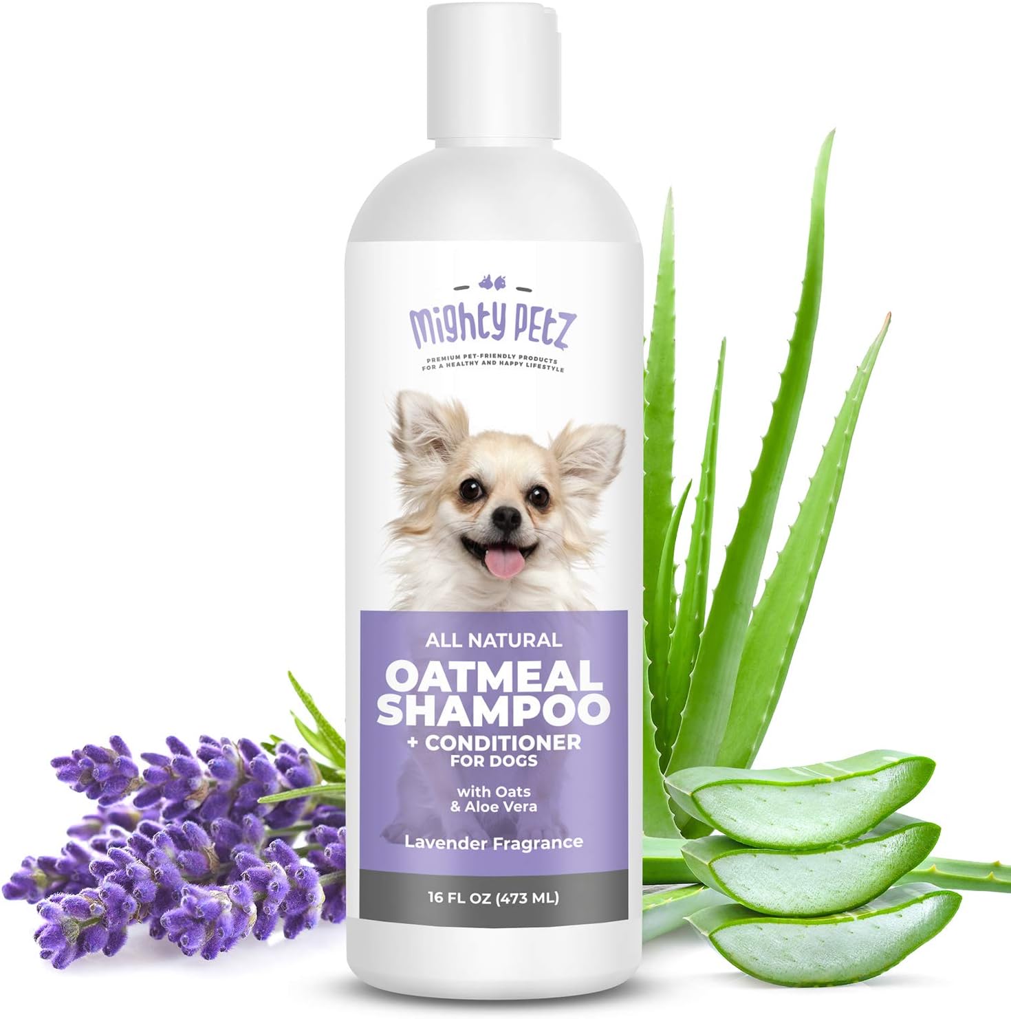 Mighty Petz 2-in-1 Oatmeal Dog Shampoo and Conditioner front view