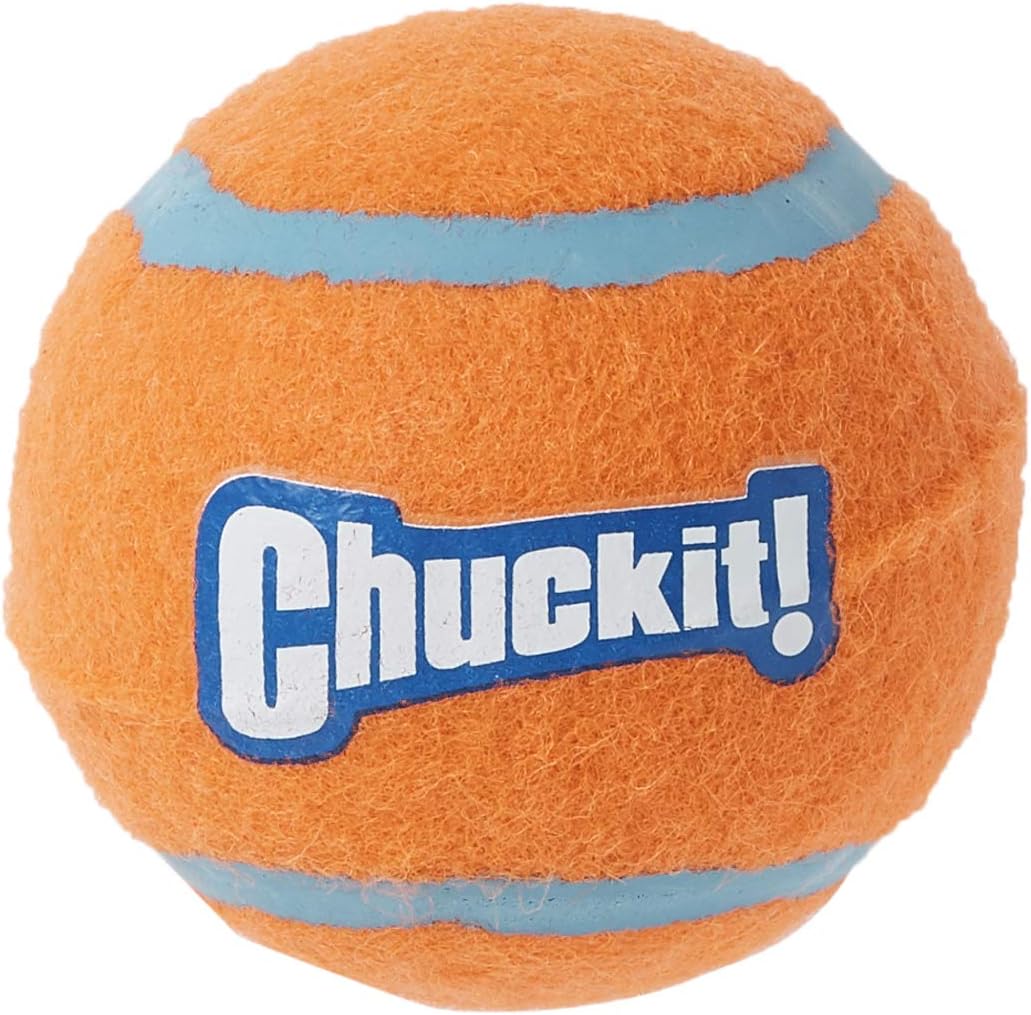 Chuckit! tennis ball floating on water surface