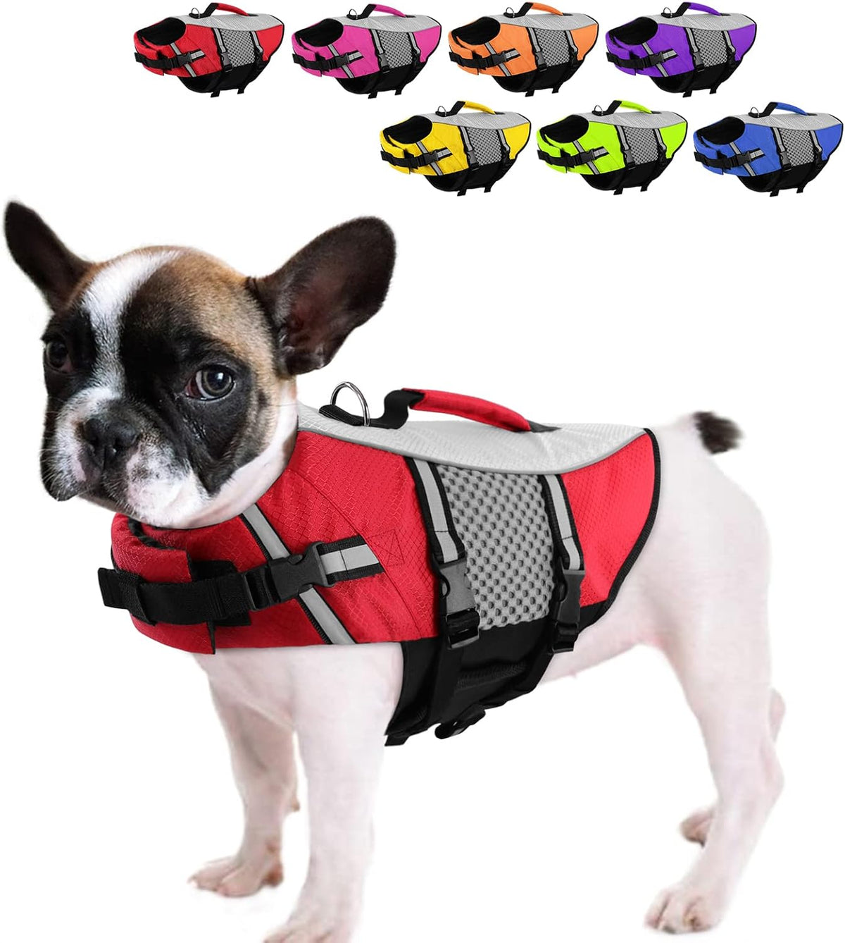 Queenmore Dog Life Jacket Swimming Vest Small Medium Dogs Neoprene Water Boating Life Preserver Lightweight Reflective Cat Puppy Kayaking Lifesaver for French Bulldog,Yorkie Terrier,Bichon(Pink,S) - Image 13