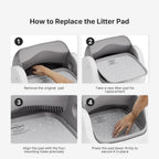 Leak proof silicone edge cat litter tray liner for pet care