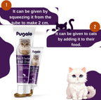 Pugalo cat hairball remedy gel packaging back view with instructions for use