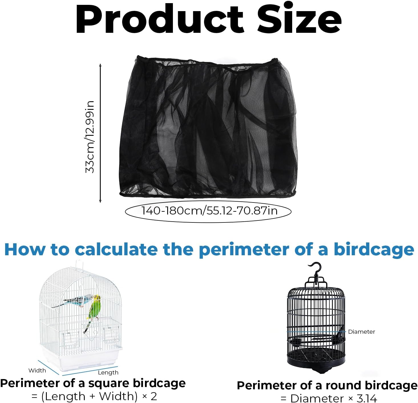 SFIELCAPA adjustable bird cage netting guard demonstrating drawstring buckle elasticity adjustment