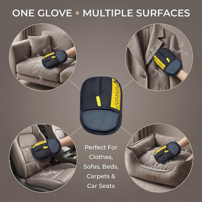 Electrostatic cat grooming brush glove side view