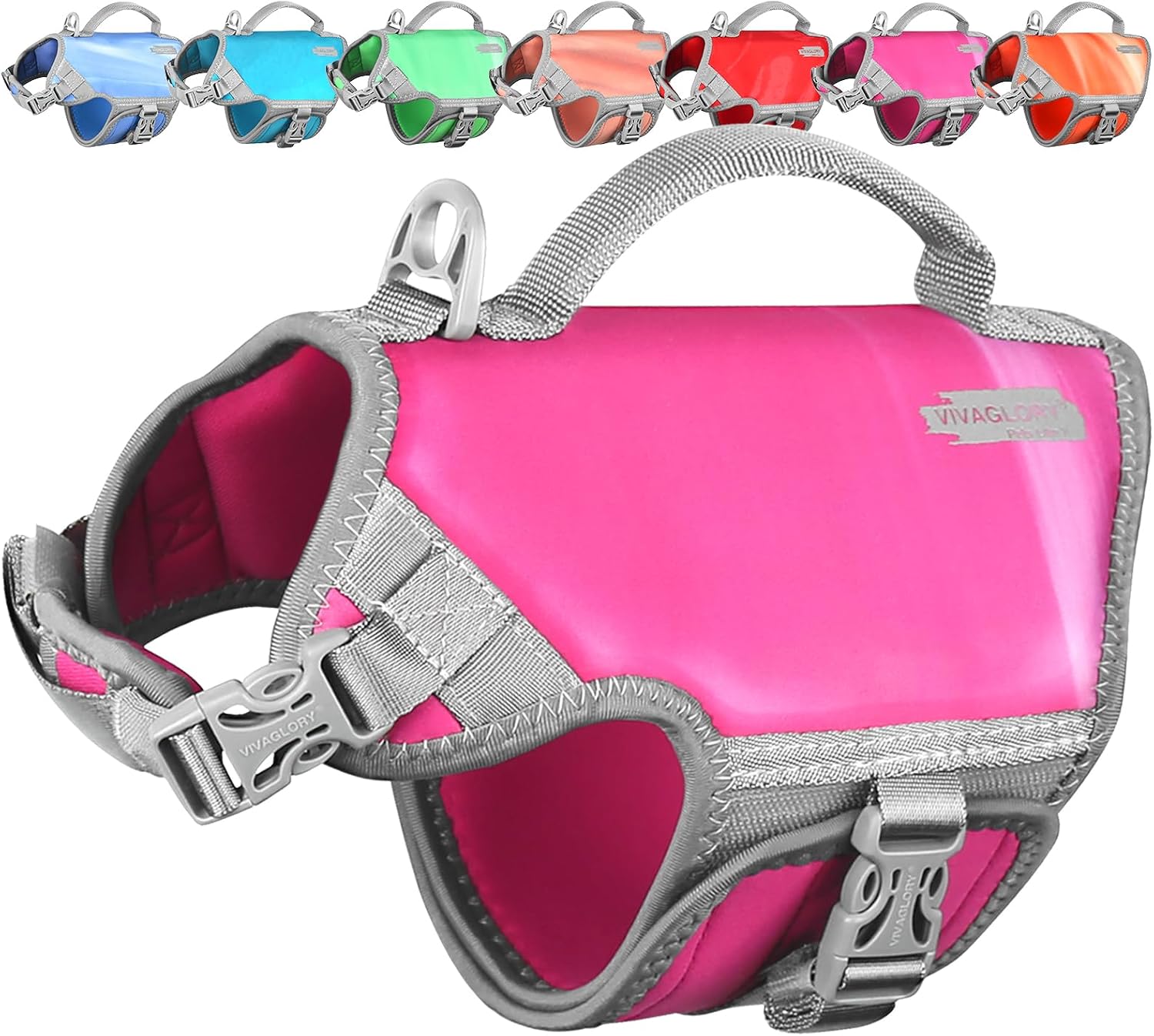 VIVAGLORY Neoprene Dog Life Vest, Dog Life Jacket for Swimming & Boating, Buoyancy & Comfort for Puppy Doggy, Swimming Vest with Handle, XS, Pink - Image 14