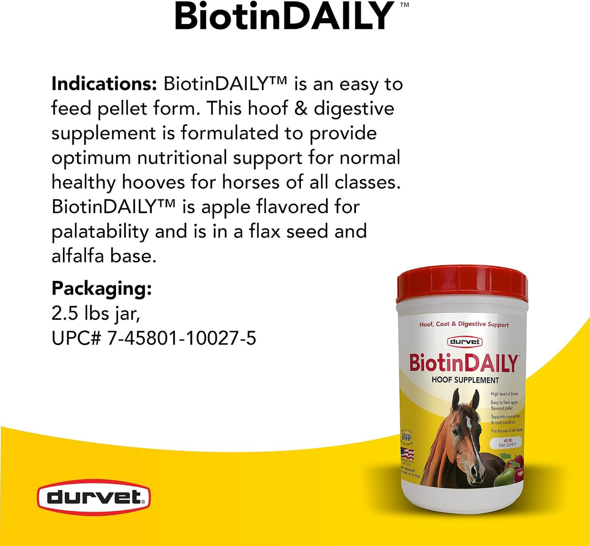 Durvet Biotin Daily apple-flavored pellets texture view