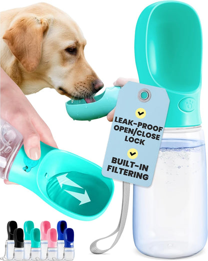 MalsiPree Dog Water Bottle Dispenser - 12 oz Blue - Leak-Proof Lock & One-Hand Operation - Dog Water Bowl Dispenser - Pet Travel Bottle with Built-in Bowl for Trail Hiking, Park Visit & Beach Days - Image 12