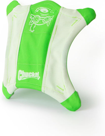 Close up of glow in the dark rubber feet on Chuckit! toy