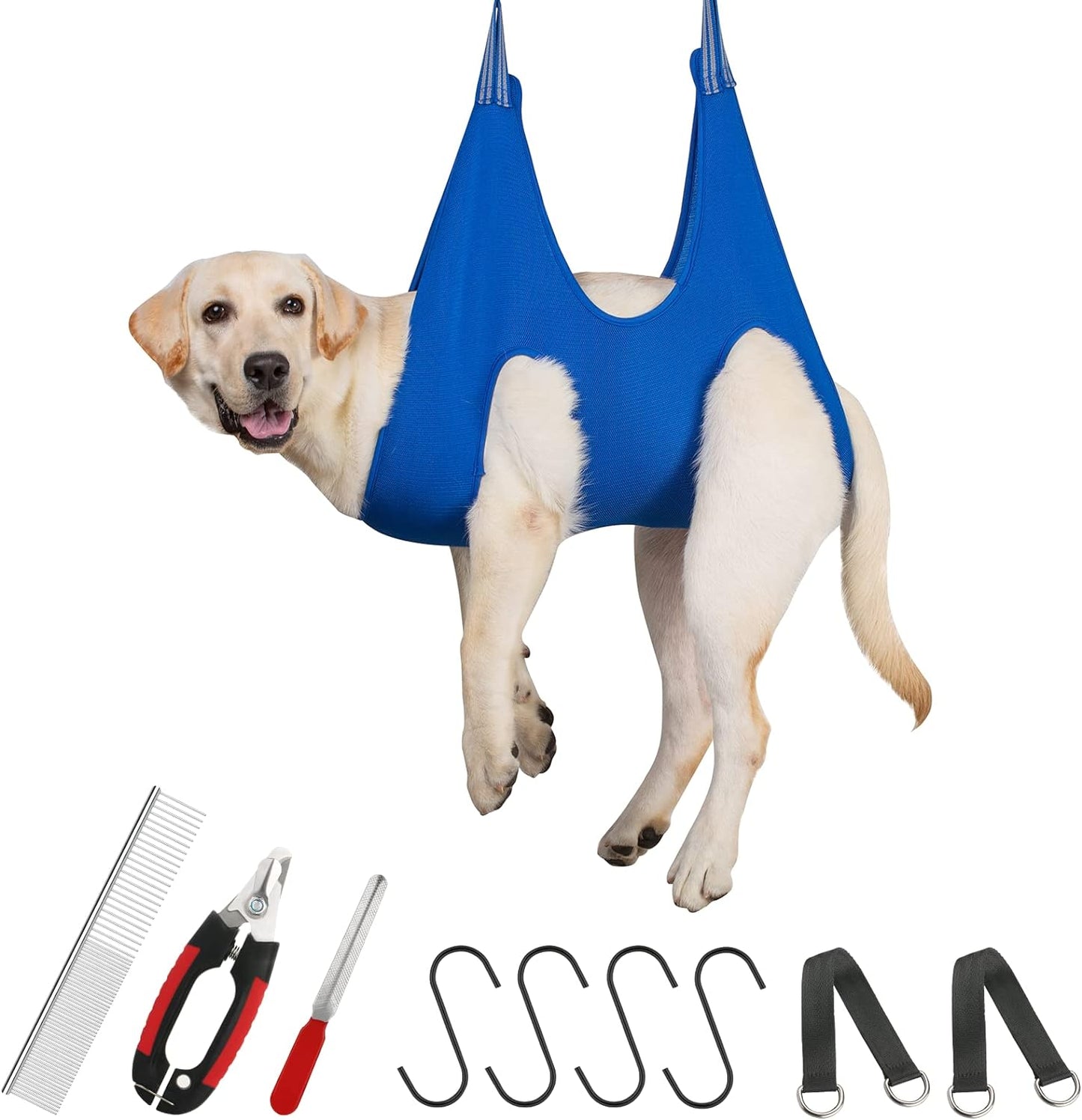 Packaging details of the Guzekier cat grooming hammock kit highlighting its suitability for small pets under twelve pounds.