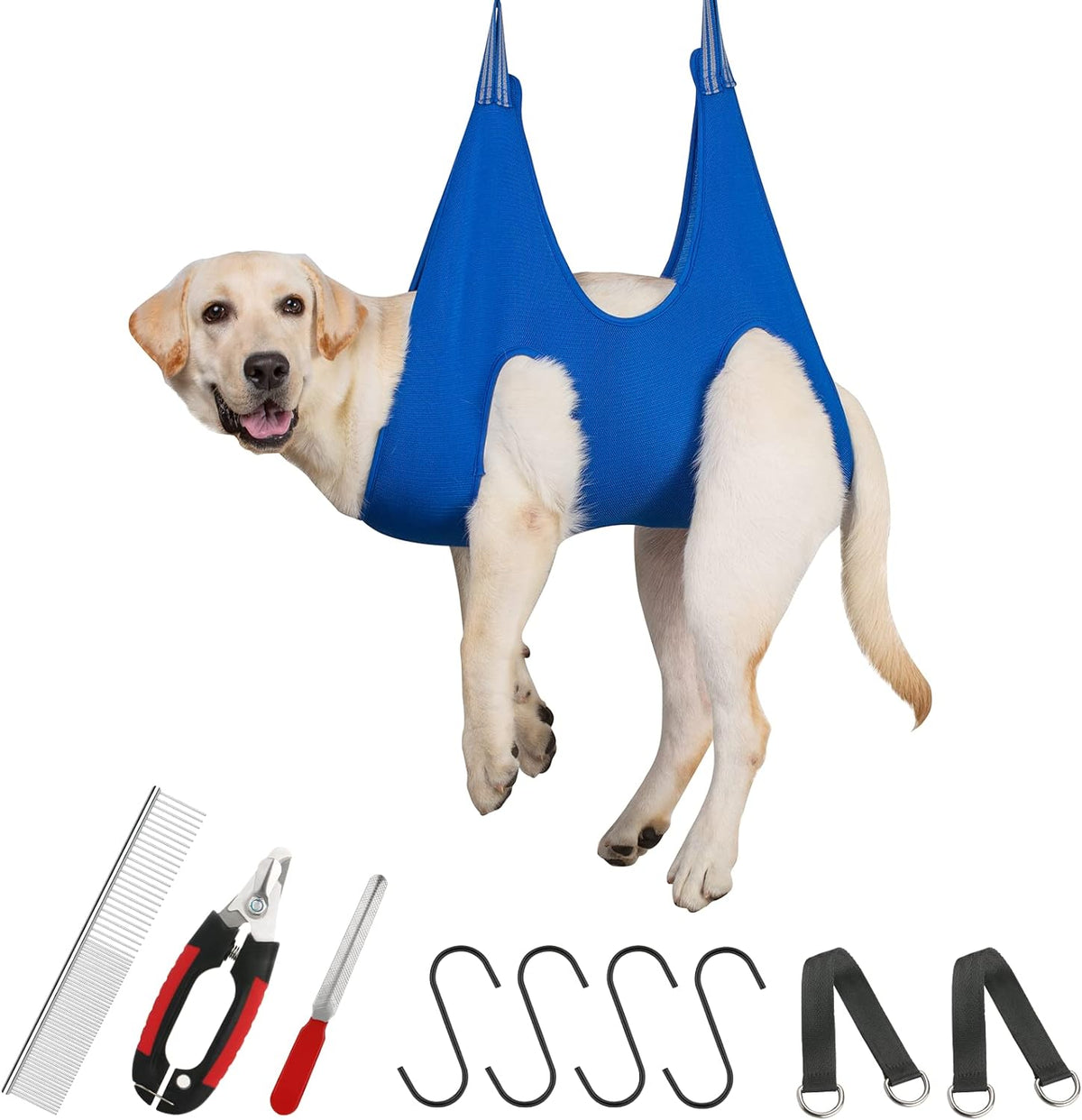 Packaging details of the Guzekier cat grooming hammock kit highlighting its suitability for small pets under twelve pounds.