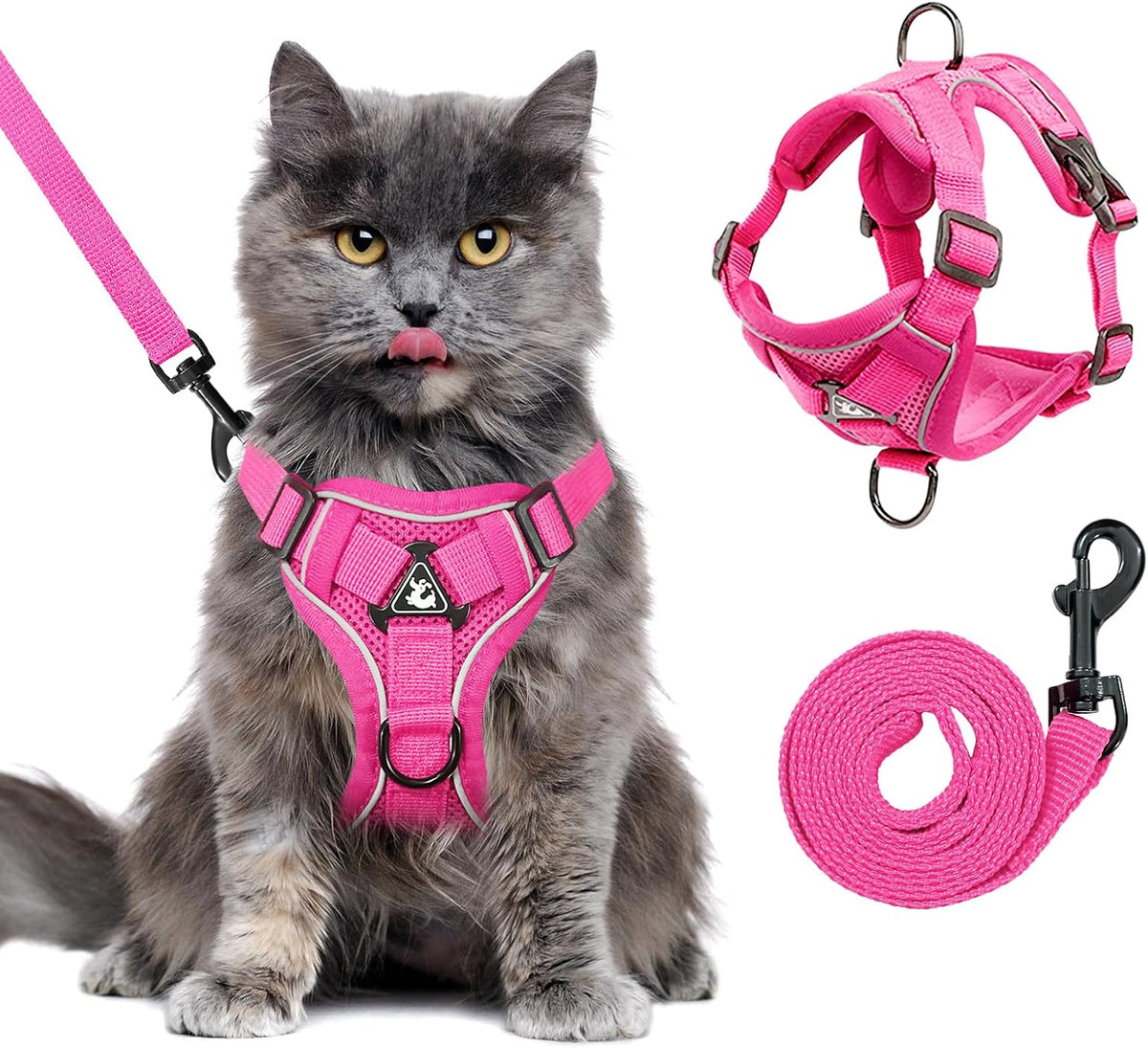 XL Cat Harness Escape Proof for Heavy Cats - Adjustable Vest Leash Set with 4 Buckles, Reflective Breathable Mesh for Extra Large Cats - Image 10