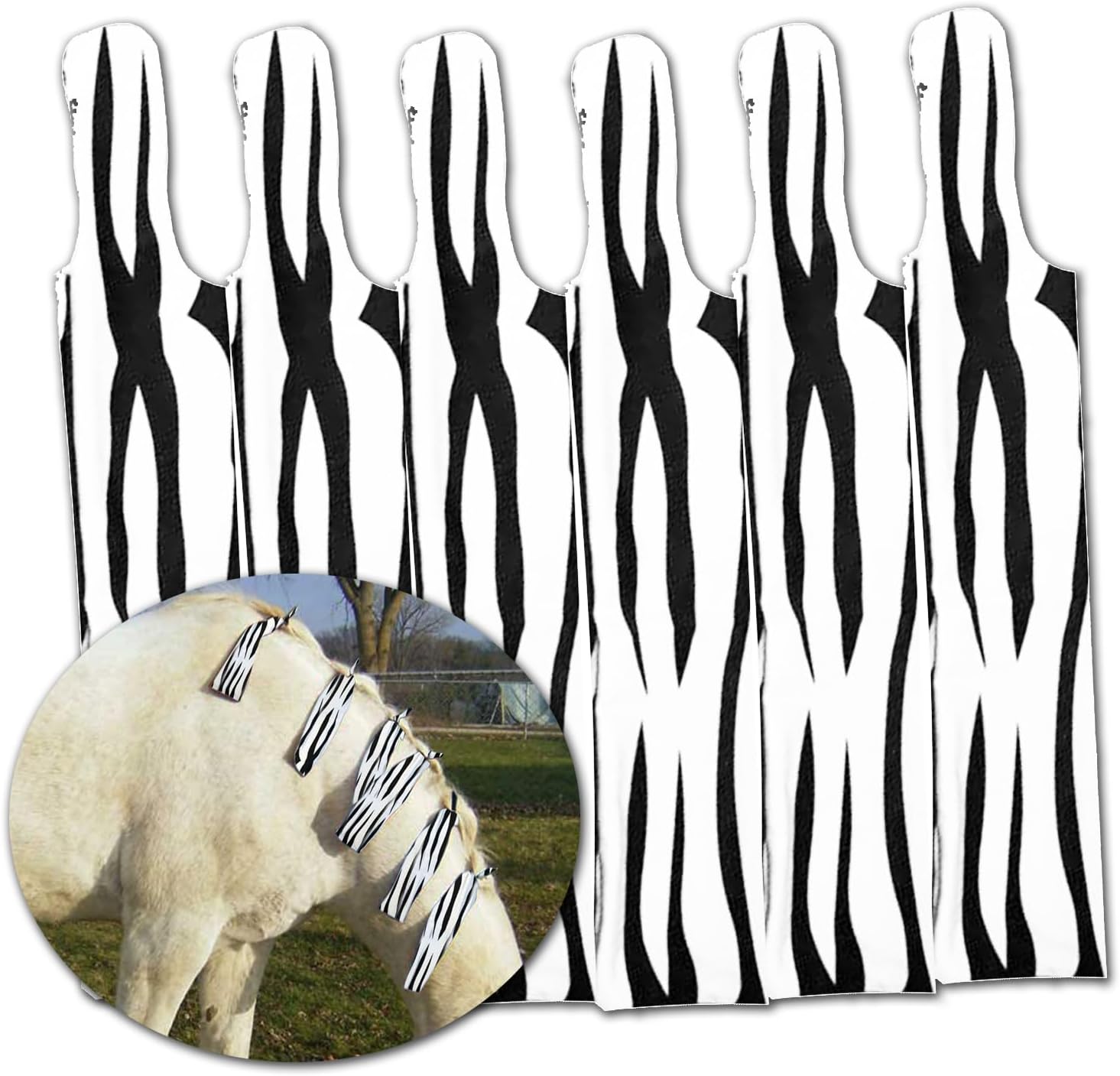 Horse Mane Bags for Horses, Set of 6 Handmade Lycra Mane Bags, Helps Reduce Tangles, Breakage & Rubbing, Washable Braided Mane Covers for Longer, Healthier Manes, Ranch Hand (Dark Blue) - Image 14