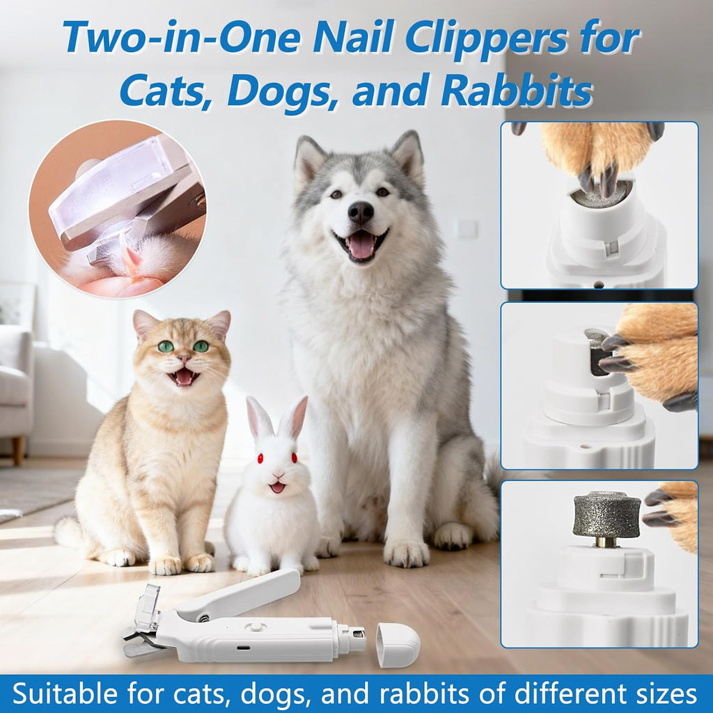 Built in diamond wheel pet nail grinder port for smoothing sharp edges