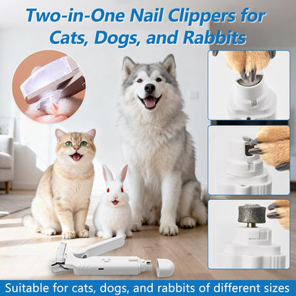 Built in diamond wheel pet nail grinder port for smoothing sharp edges