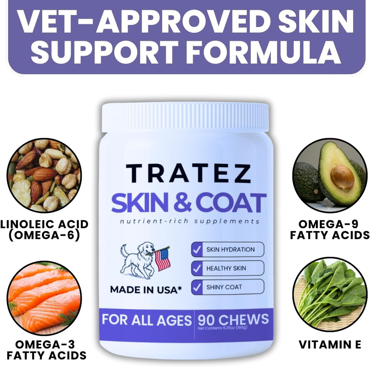 Tratez dog itch relief soft chews premium pet care