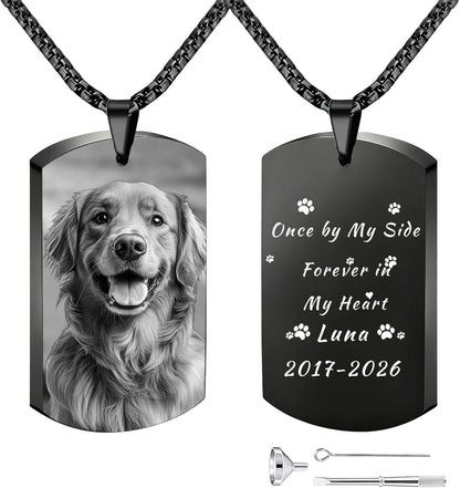 QYH Custom Cat Ashes Necklace - Memorial Pet Urn Necklaces for Dogs Cat Ashes with Picture & Name, Jewelry for Dogs Ashes Personalized Customized Gifts for Pet Lover (Message) - Image 13