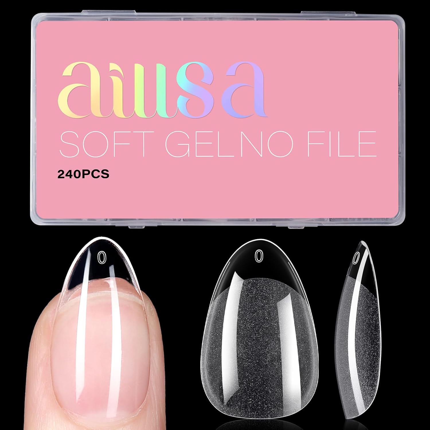 AILLSA short almond nail tips 240pcs set for professional nail extension