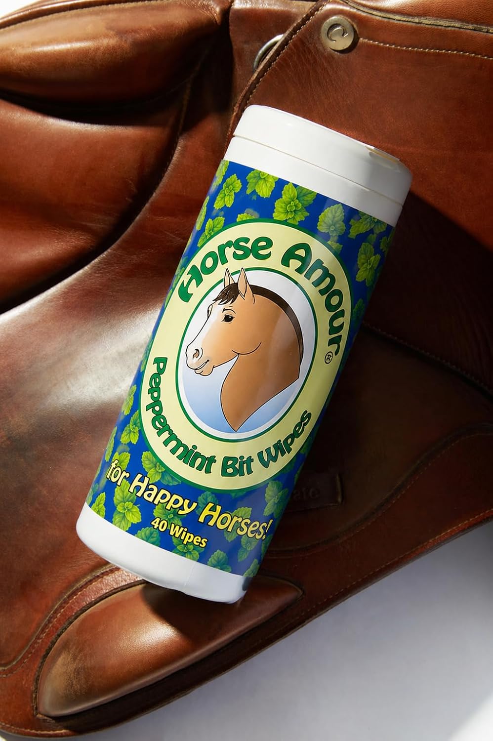 Horse Amour equestrian bit cleaning wipes in tack box setting