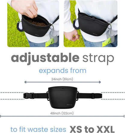 Closeup of magnetic closure on training treat pouch