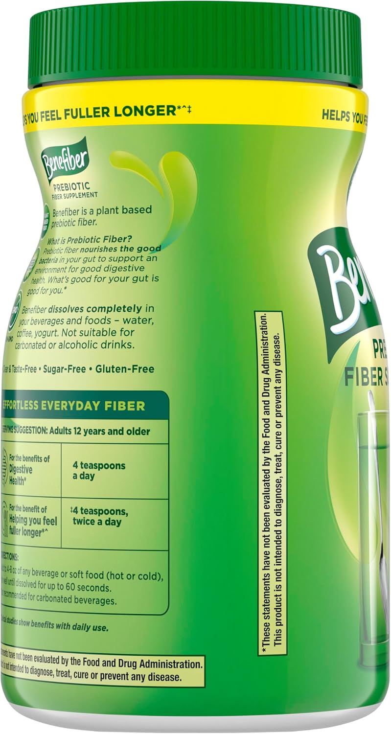 Benefiber Prebiotic Fiber Supplement Powder, Unflavored, 250 Teaspoons - Image 15