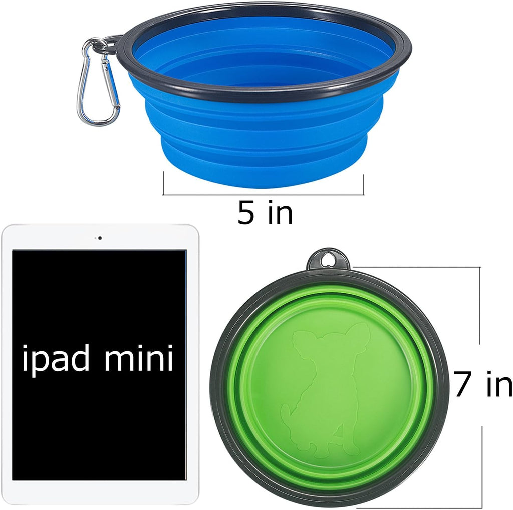 Comsun extra large foldable pet dish top view portable silicone dog bowl