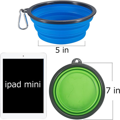 Comsun extra large foldable pet dish top view portable silicone dog bowl