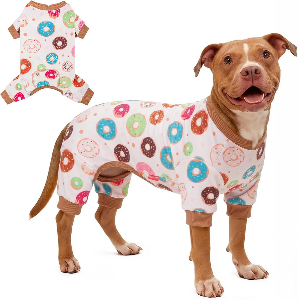 KYEESE Dog Pajamas Velvet Dog Pajamas Medium Sized Dogs Soft Dogs Clothes Pjs with Yellow Ducks Pattern Stretchy Pet Jammies Coat Comfy Pet Onesie Costume, 2X-Large - Image 13